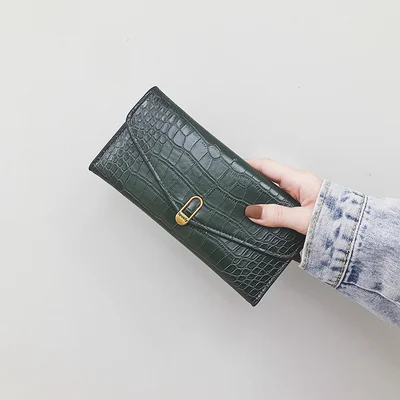 Long green Известный бренд, Женский кошелек из искусственной кожи, женские держатели для карт, кошелек, кошельки, Аллигатор, Женская сумочка, клатч, 392 - Цвет: Long green