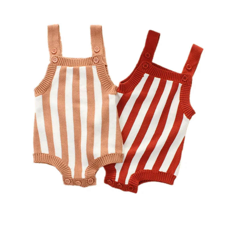 Вязаные Детские комбинезоны для мальчиков и девочек милый комбинезон