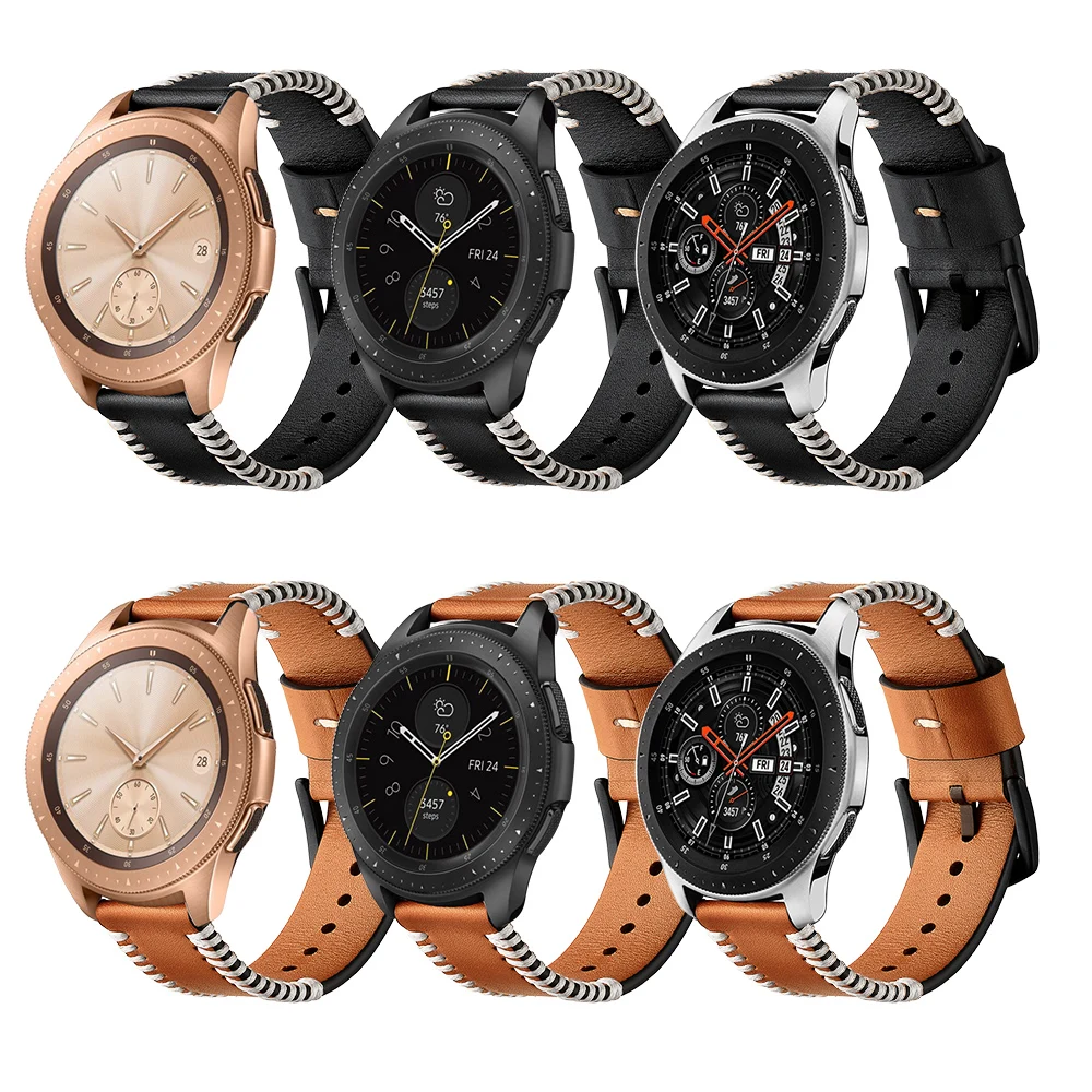 Ремешок HENGRC из натуральной кожи для Samsung Gear S3 Frontier браслет часов Galaxy Watch 46 мм Huami