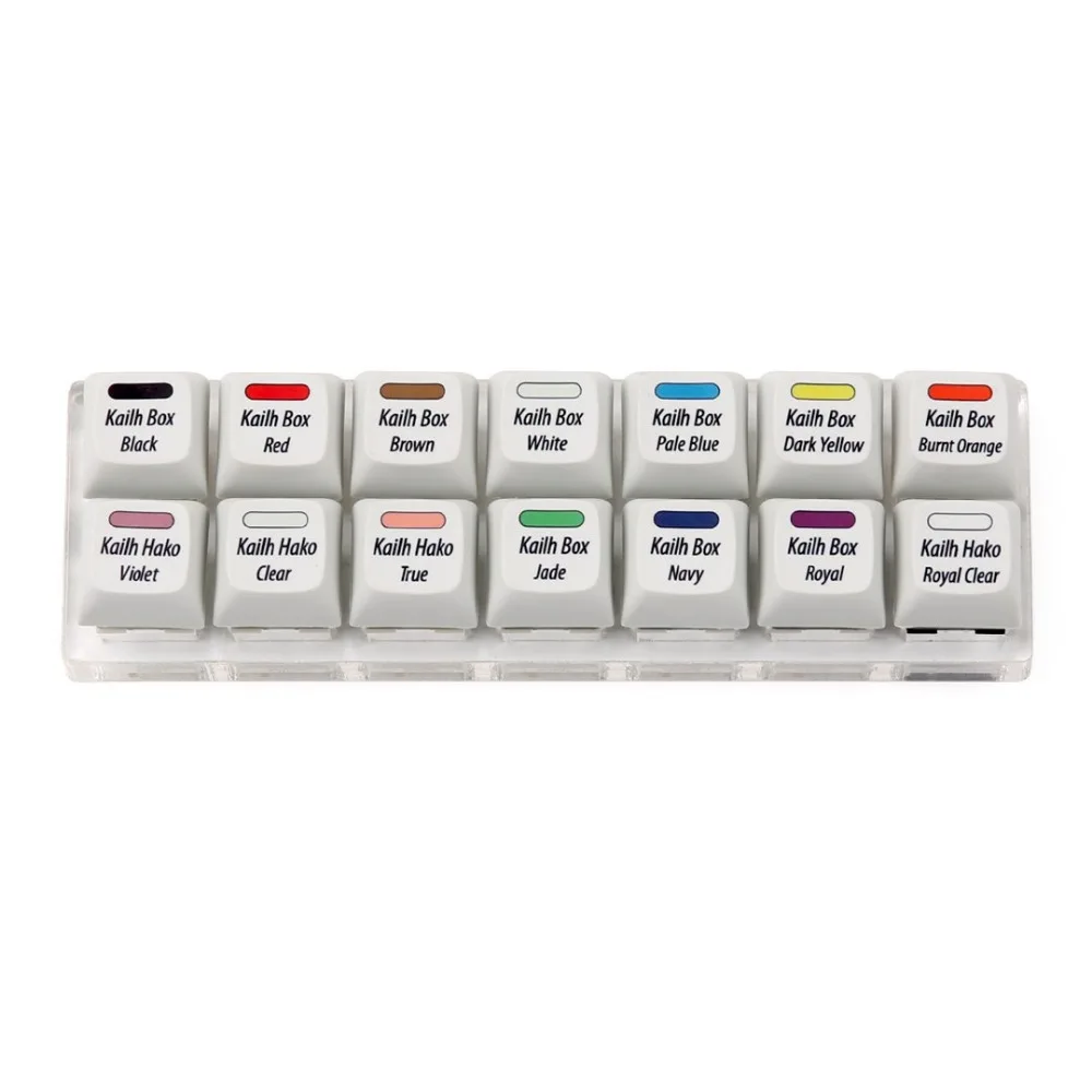 Kailh Box 14 переключатель тестер с XDA Dye sub keycaps conatins черный красный коричневый белый