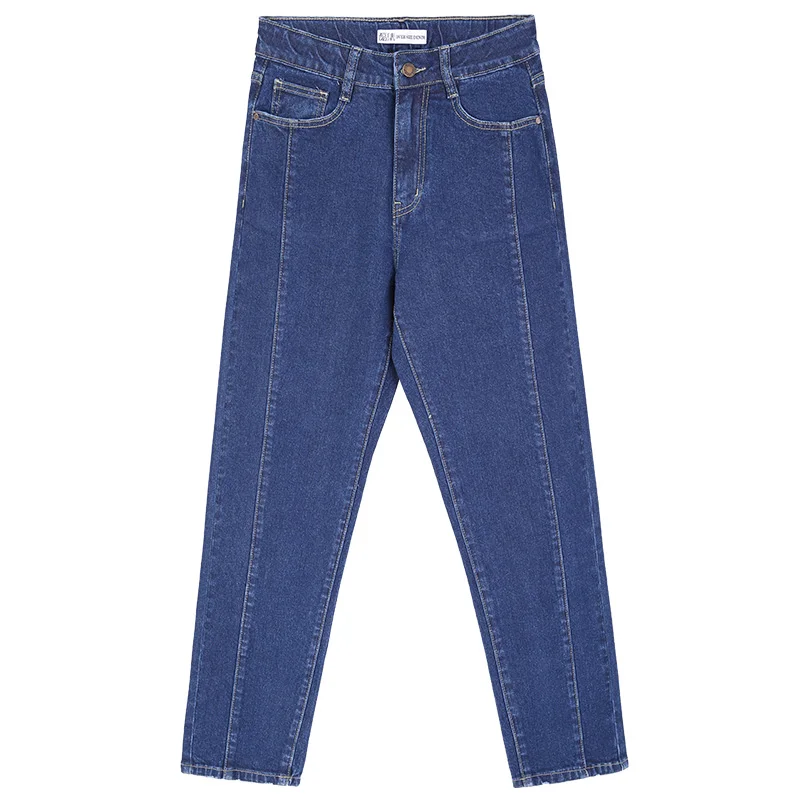 LEIJIJEANS новые осенние высокие уличные плиссированные темно синие с высокой талией