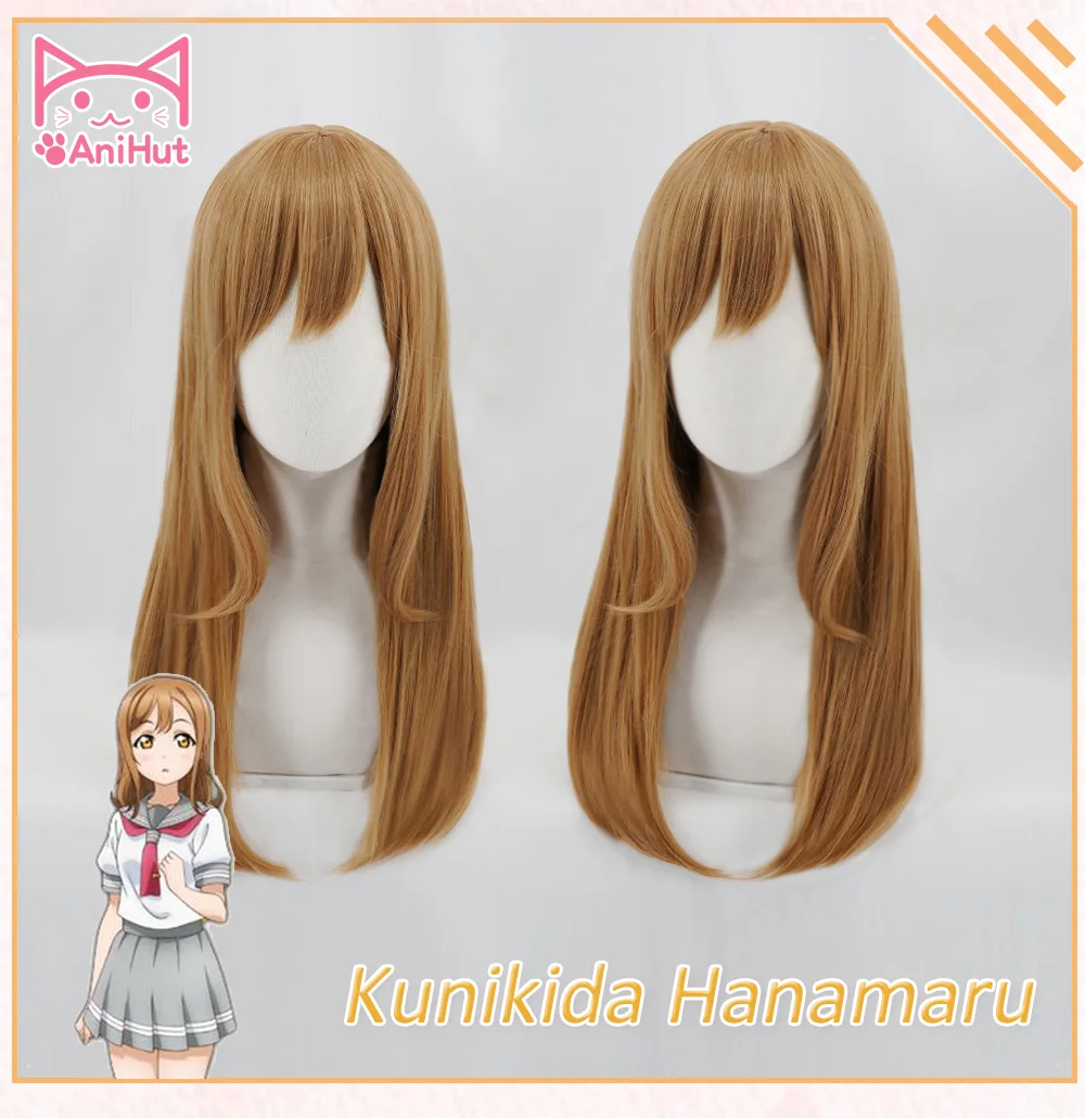 AniHut Kunikida ханамару парик Love Live Sunshine косплей парик блонд 60 см синтетические волосы Kunikida Hanamaru Косплей волосы LoveLive