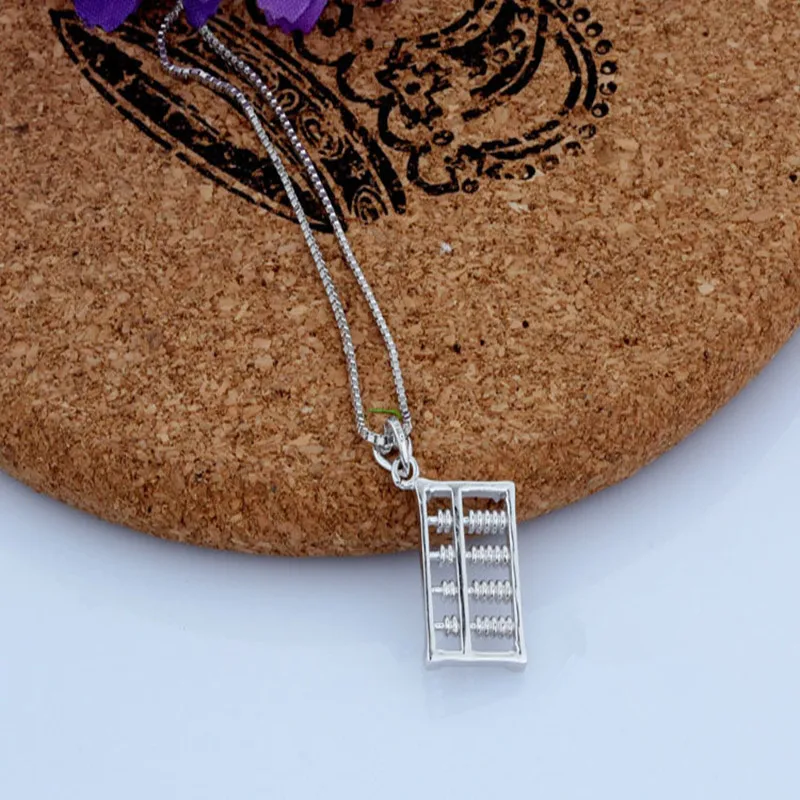 AAA 100% Silver 925 Pendant Necklace Sterling Sliver Jewelry Ancient Abacus Necklaces &amp Pendants Christmas Gift | Украшения и
