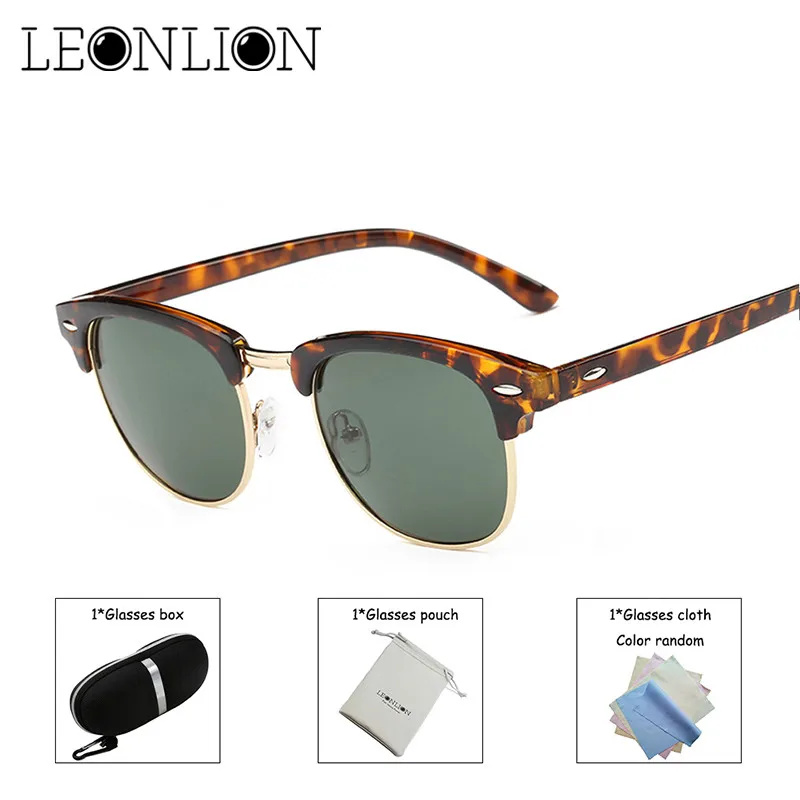 LeonLion, винтажные Поляризованные солнцезащитные очки без оправы, для мужчин/женщин, UV400, брендовые, дизайнерские, классические, Oculos Desol, металлические очки для женщин