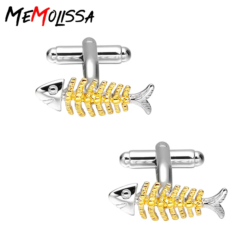 MeMolissa витрина Новинка золотые рыбные кости дизайн Запонки роскошные