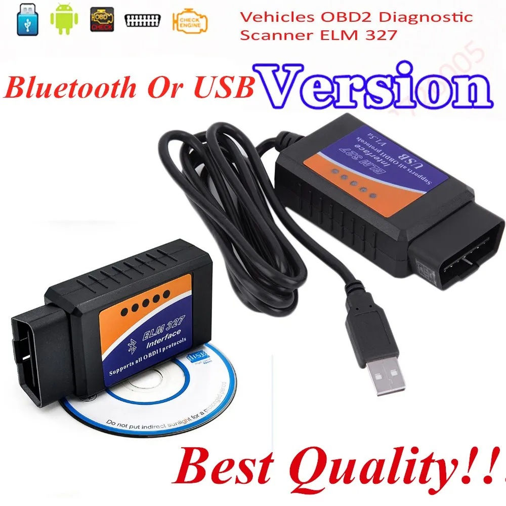 Суперадаптер для USB кабелей ELM327 большинства транспортных средств OBD2