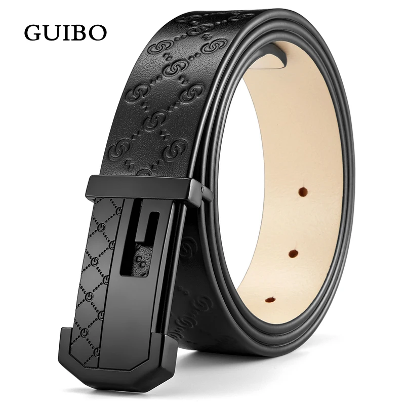 GUIBO качественные мужские ремни из натуральной коровьей кожи люксовый бренд для