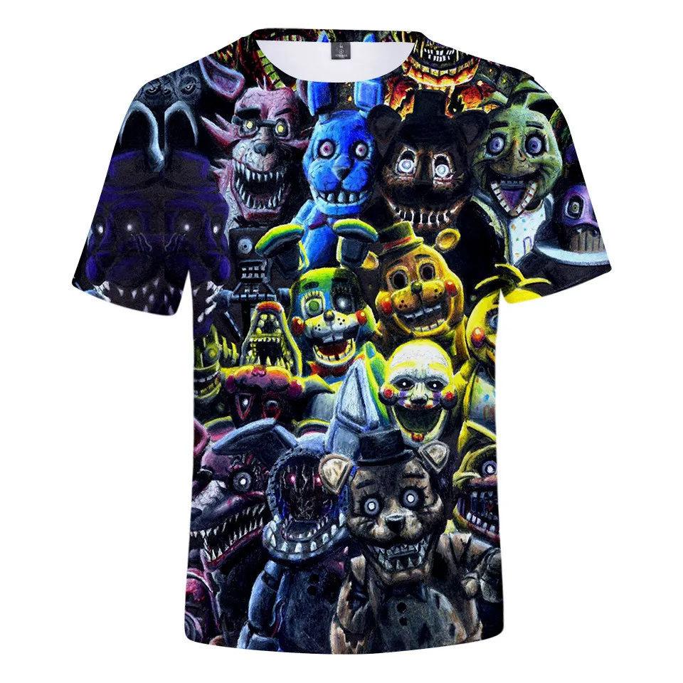 Футболка для детей от 3 до 14 лет футболка с 3d принтом пять ночей у FNAF мальчиков и