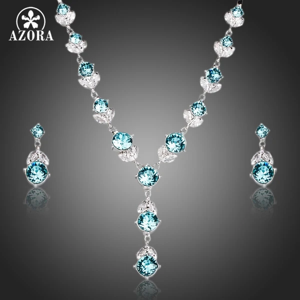 Азора цветок с светильник синий Stellux ожерелье подвеской настоящими Австрийскими