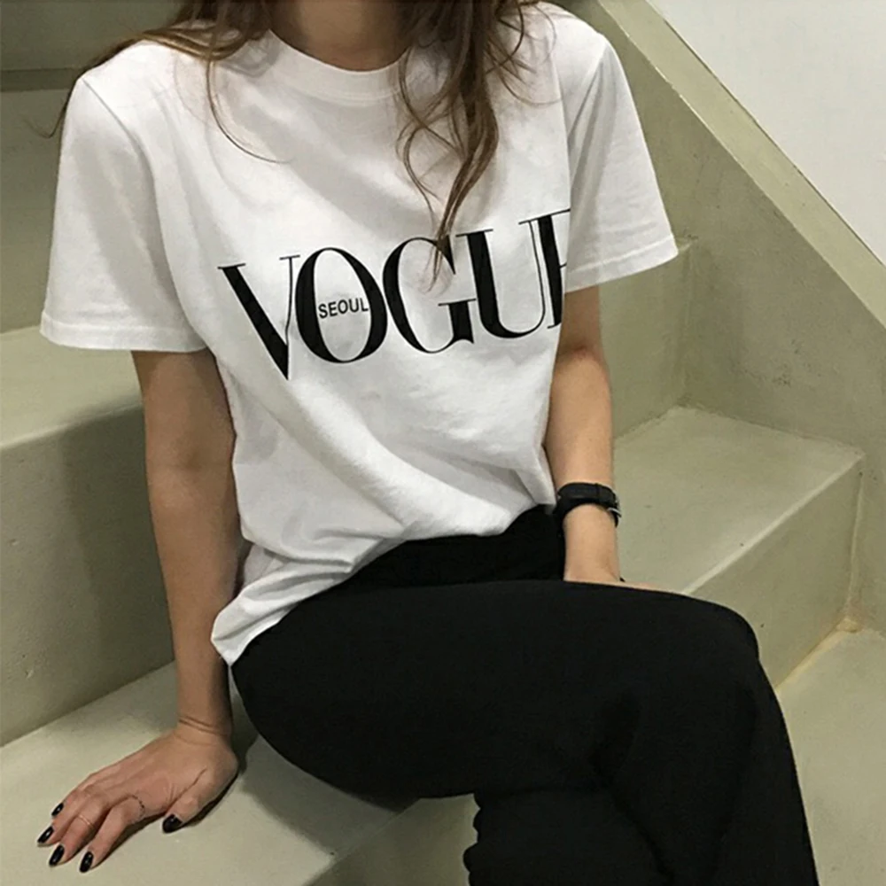 Женская футболка с коротким рукавом Haut Femme Harajuku женская буквенным принтом для
