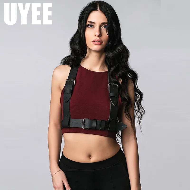LB-009 UYEE из искусственной кожи, сексуальный пояс, нижнее белье для взрослых, регулируемый, для тела, бондаж, клетка, бюстгальтер, ремни, подтяжки, Рейв, бюстгальтер, талия, широкий ремень, LB-009 - Цвет: LB-009
