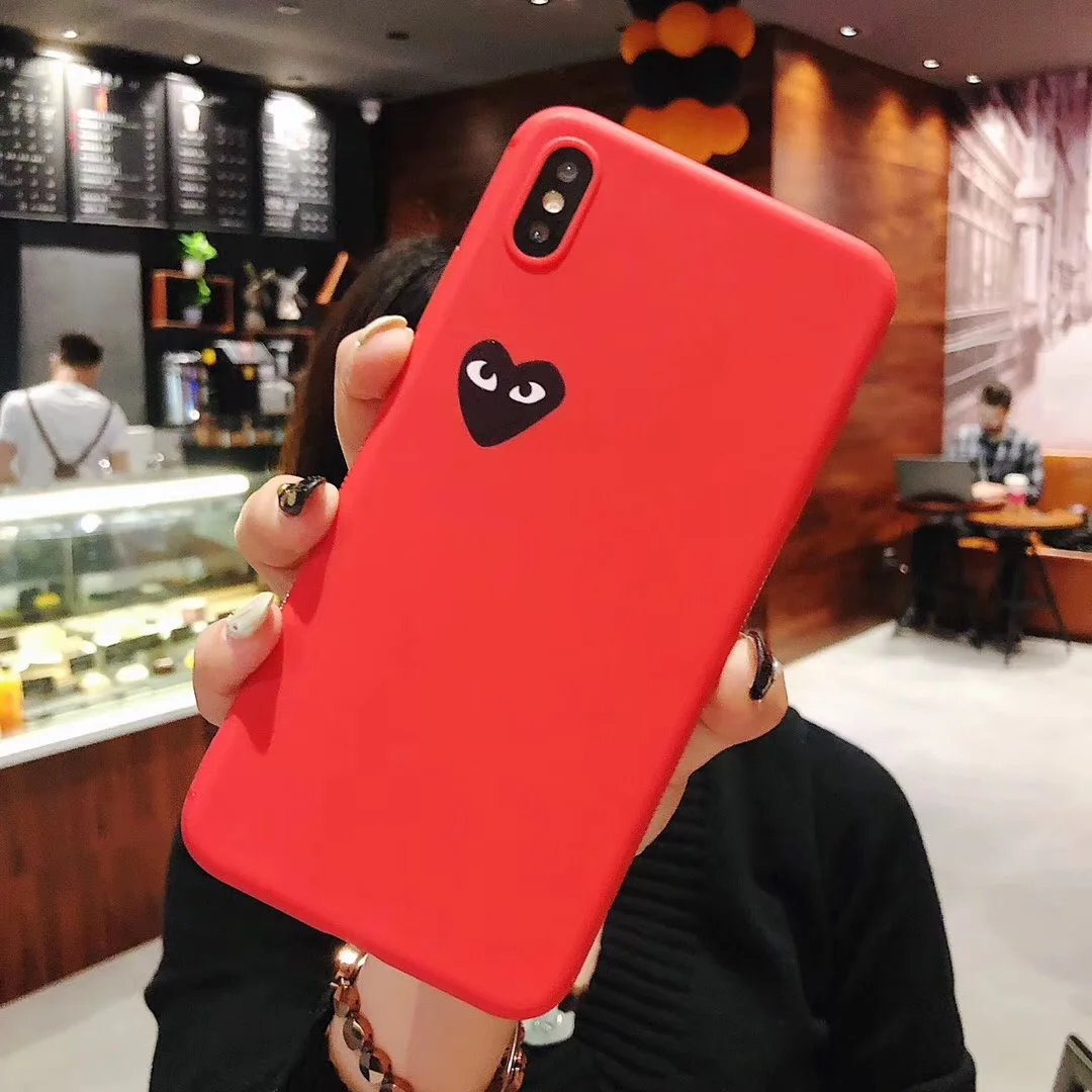 Японская игра CDG Comme des Garcons чехол для iPhone 6 6s 7 8 Plus X Xs Max Xr силиконовый скраб Любовь