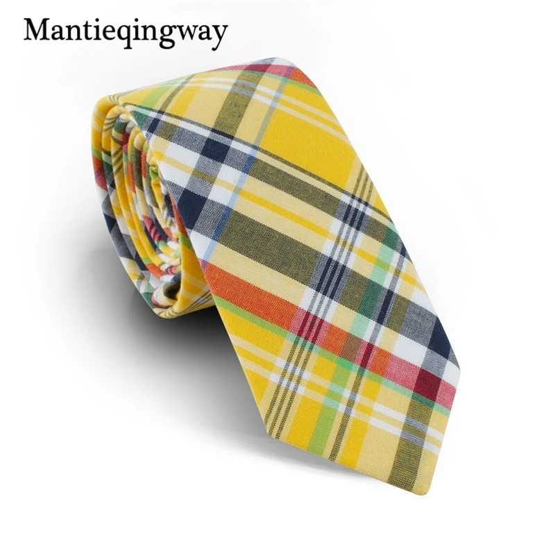 Mantieqingway повседневные клетчатые галстуки с принтом для мужчин хлопковые