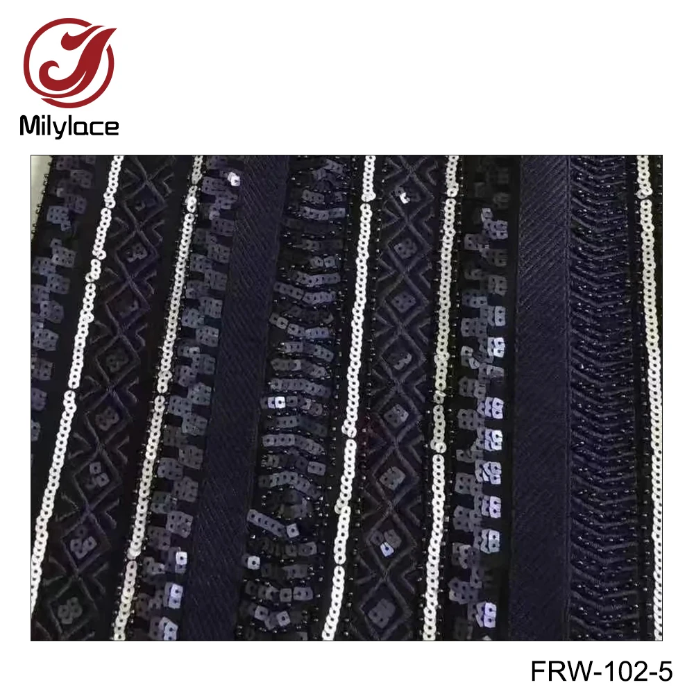 Great work special delicate lace fabric nigerian mesh with sequins beads high quality 5 yards for different clothes FRW-102 | Дом и сад