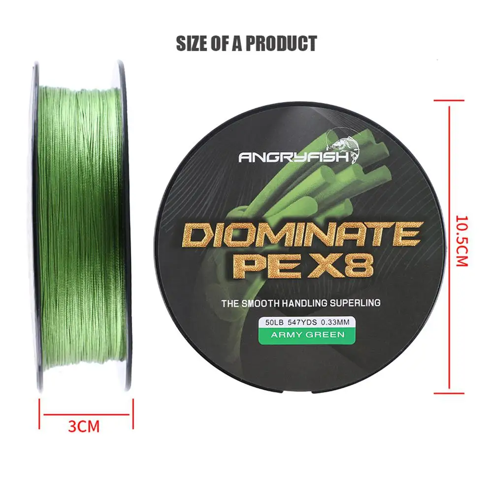 Рыболовная плетеная леска Angryfish Diominate PE X8 8 нитей 500 м/547YDS желтая|Рыболовные лески| |