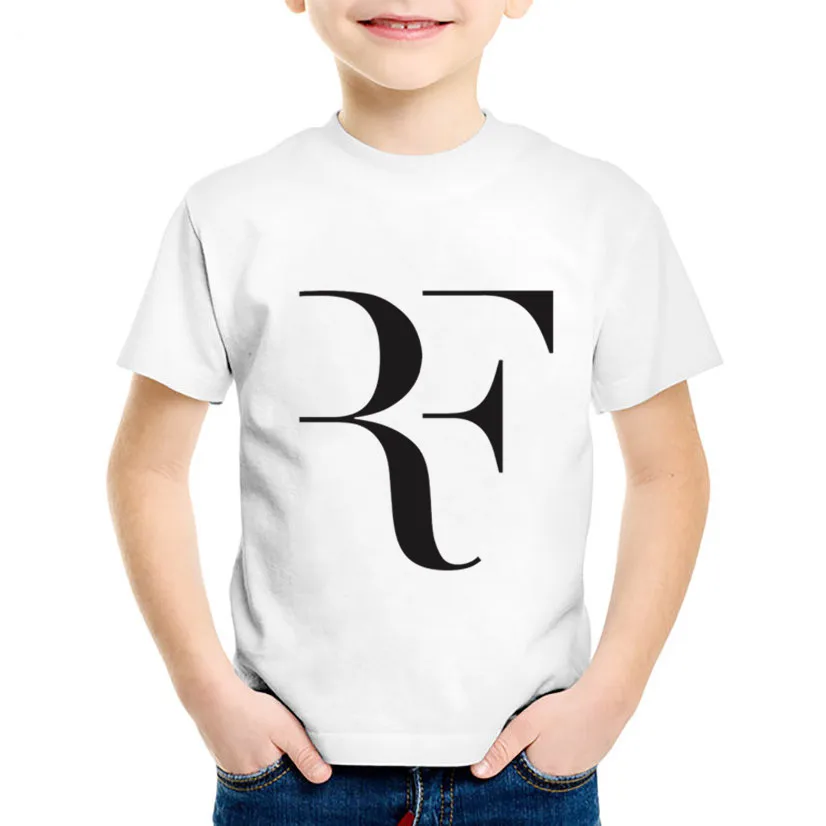 Модные детские футболки с принтом Roger Federer RF летние для детей повседневные