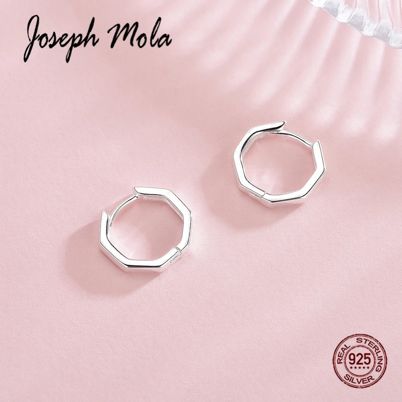 Joseph Mola 100% стерлингового серебра 925 Bijoux шестигранные геометрические серьги кольца