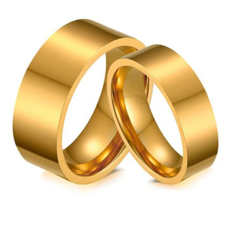 2019 new Simple titanium steel plating gold couple ring jewelry for men and bague femme anillos mujer CR-005G | Украшения и