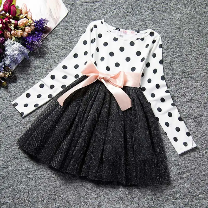 

BOTEZAI Girls Dress Long Sleeve Kids Dot pattern Dresses Children 2018 Girls Dresses Autumn Kids Dress For Girl