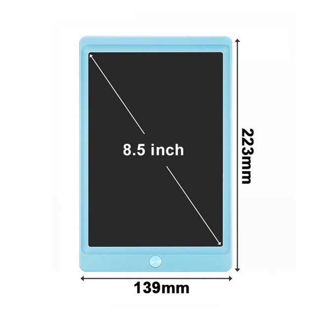 8.5 inch Blue Портативный умный ЖК-планшет для письма электронный блокнот Рисование графика почерк доска с кнопкой батареи планшеты - Цвет: 8.5 inch Blue
