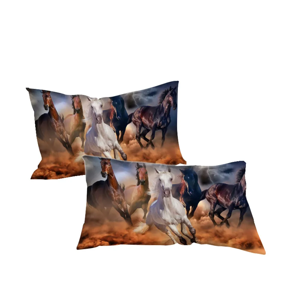 BeddingOutlet чехол для подушки с лошадью яркий 3D рисунком пыльный молнией постельное