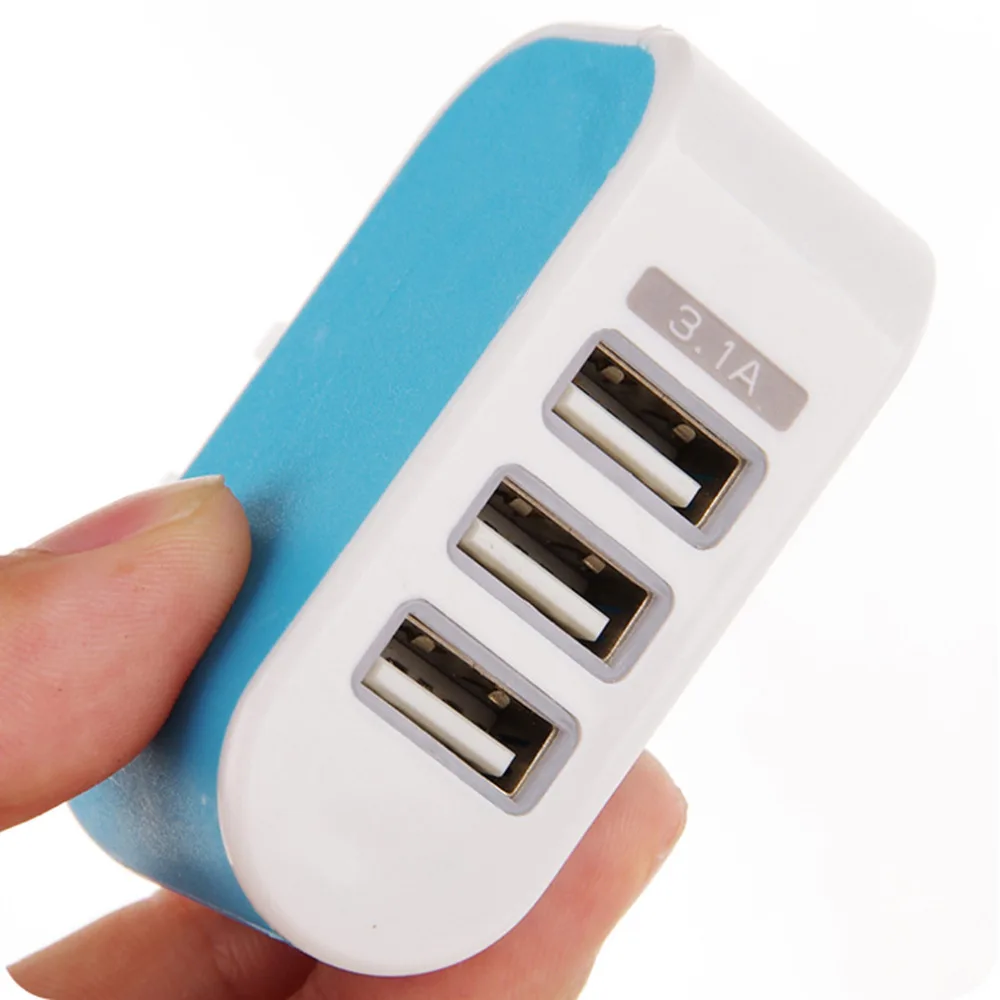 Тройной USB порт настенный домашний дорожный AC Адаптер зарядного устройства 3.1A ЕС