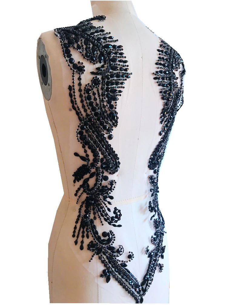 Стразы ручной работы аппликации из сетки прозрачные нашивки отделка 62*39 см для