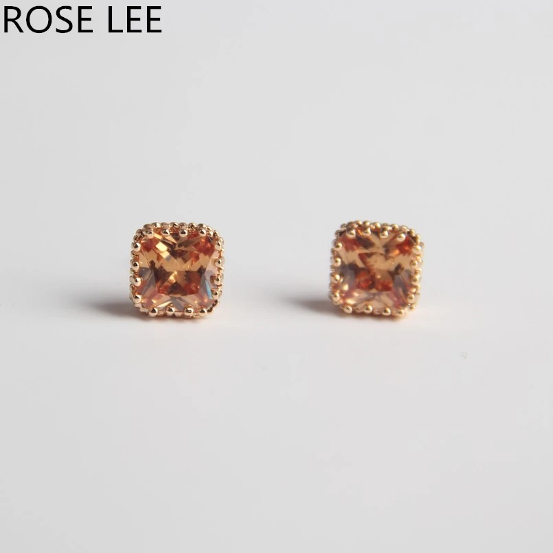 Женские квадратные серьги-гвоздики с фианитом AAA | Украшения и аксессуары