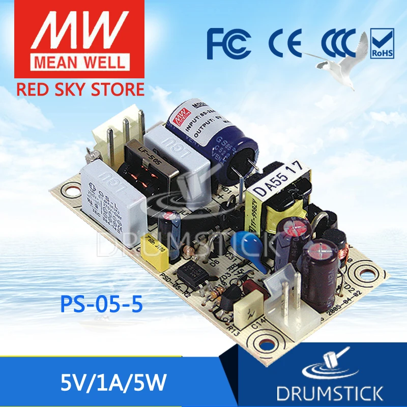Meanwell WELL PS 05 5 5V 1A meanwell 5W одиночный выход импульсный источник питания|switch power|switching