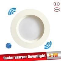 radar motion sensor led downlight 5w 7w round recessed led bulb 110220v radar sensor light for indoor aisle corridor verandah