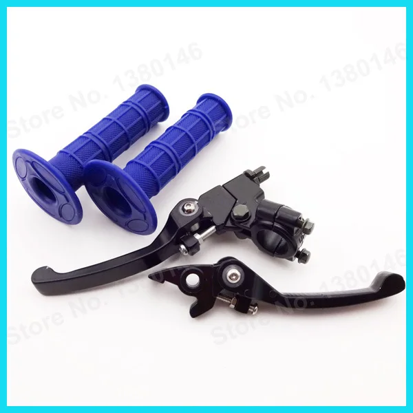 Синие ручные рукоятки и складные рычаги тормозной муфты для китайского питбайка