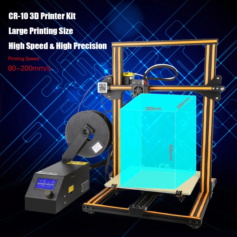 Creality 3D CR-10 3D принтер DIY 300*300*400 мм размер печати алюминиевая рамка с 200 г нить поддерживает различные 3D нити