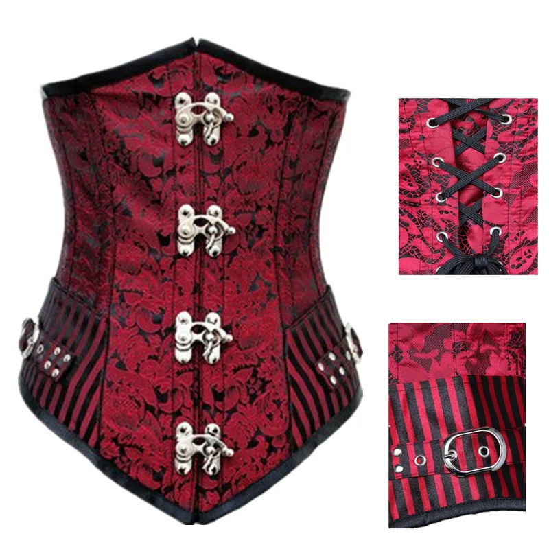 Корсет Gothin Steampunk корсеты со стальными косточками и бюстье корсет на талию размер