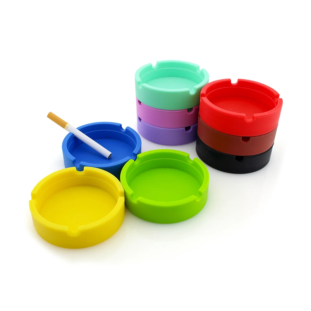 

Silicone Soft Round Ashtray Ash Tray Holder Portable Rubber Silicone Soft Eco Friendly Round Ashtray Ash Tray