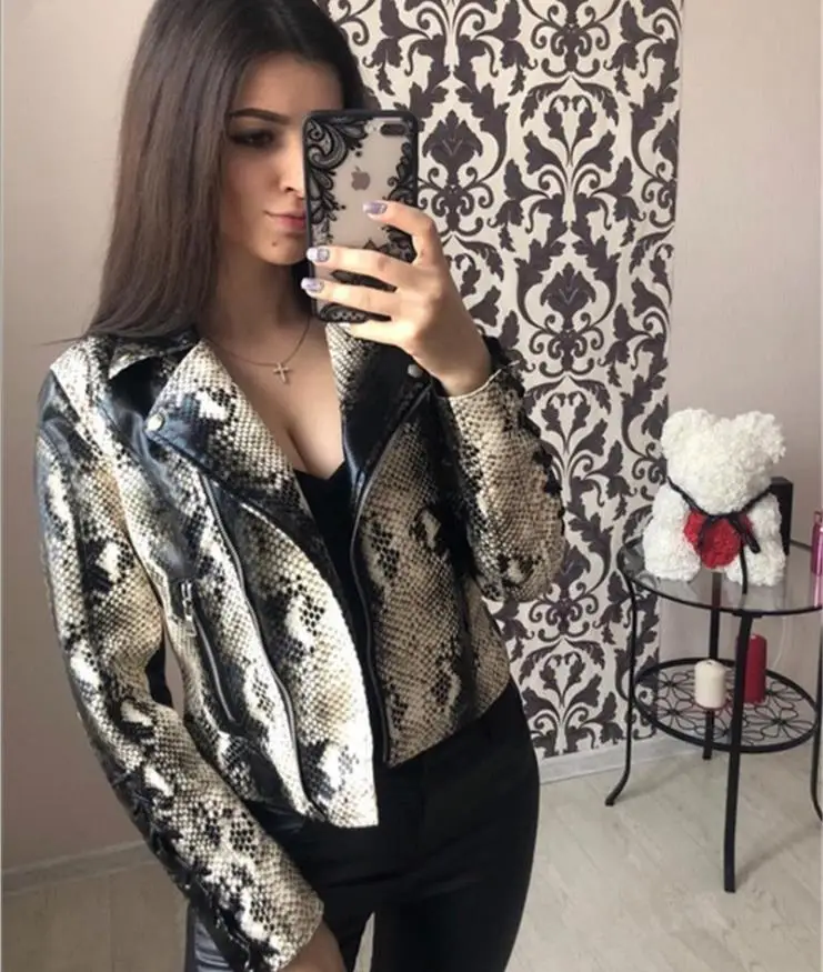 Женская короткая куртка в стиле Харадзюку модная уличная из искусственной кожи