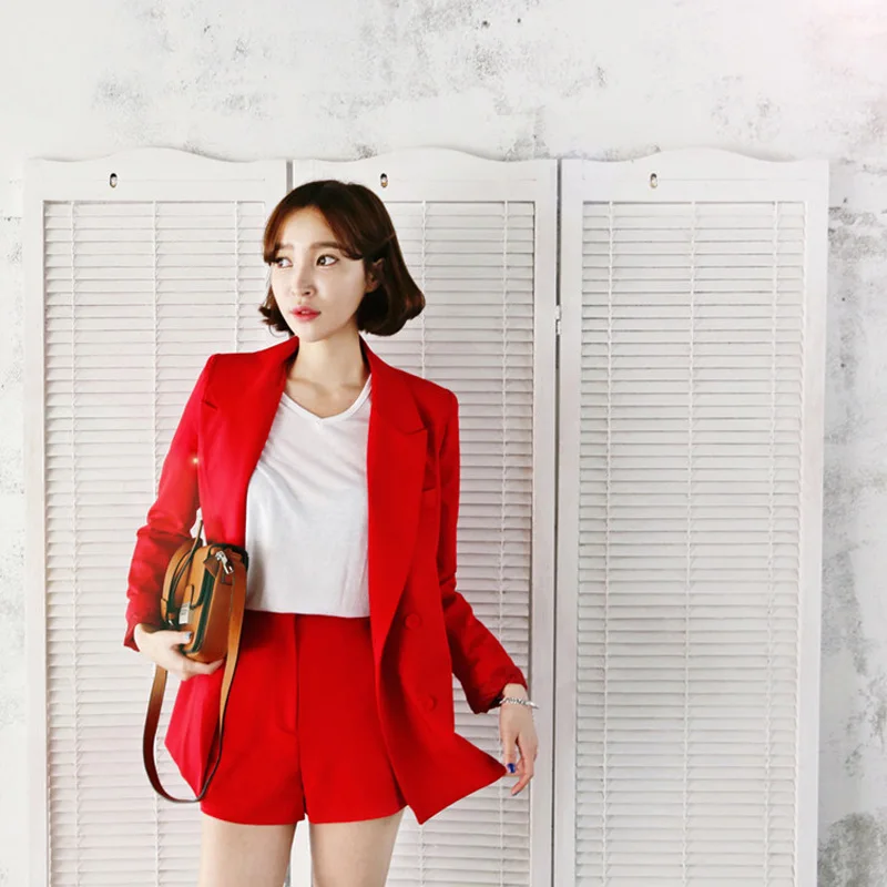 Suit shorts suit female 2018 spring and autumn new Korean small jacket fashion casual thin two-piece tide | Женская одежда