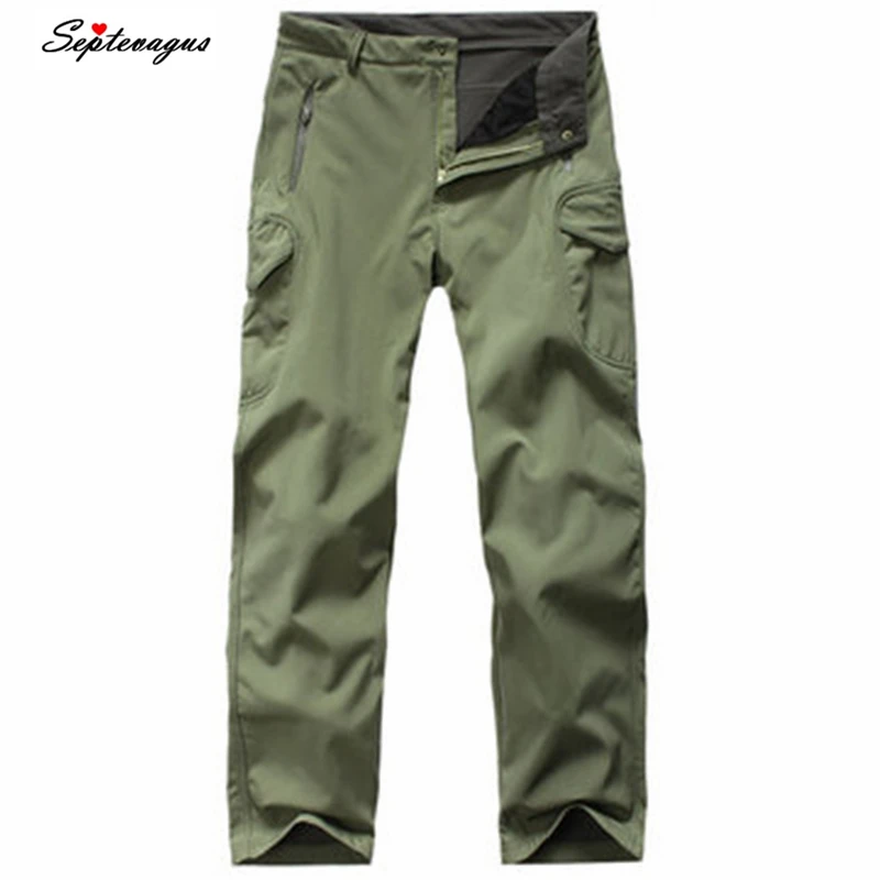

Mens Casual Sweatpants Shark Skin Softshell Thicken Army Military Polar Fleece Windproof Cargo Thermal Camo Pants Fleece Pants