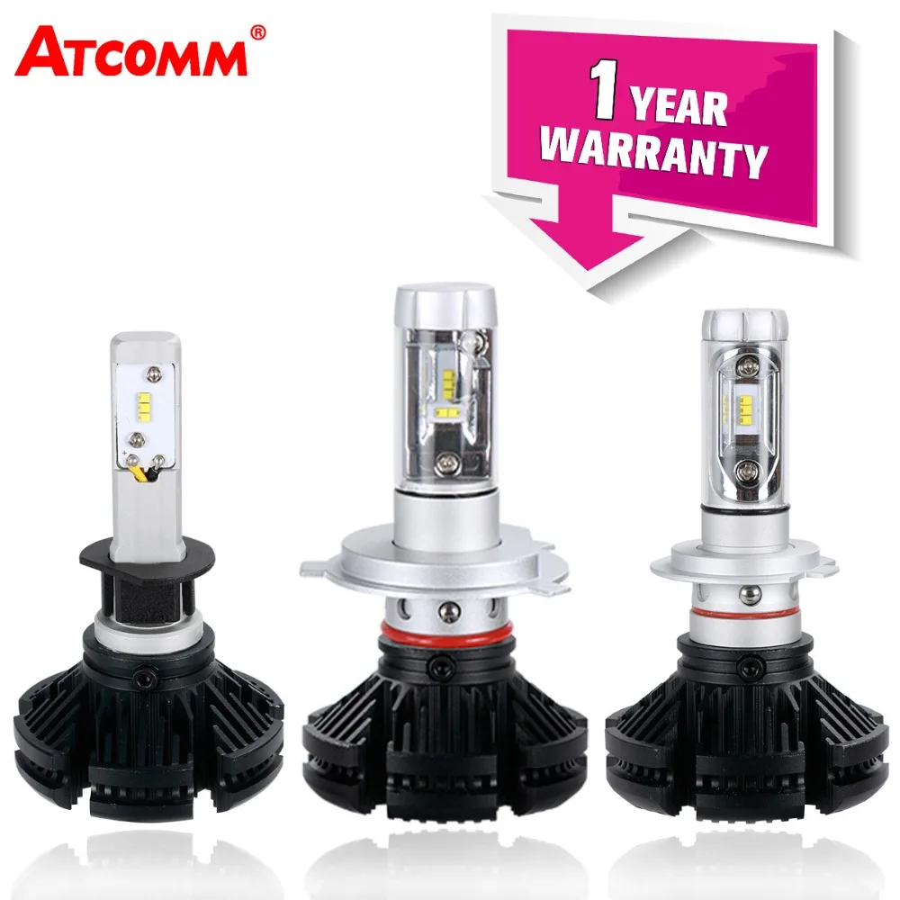 Светодиодная автомобильная лампа ATcomm H1 H4 H7 12 В H3 9005/HB3 9006/HB4 9012/Hir2 24 6500K 12000 лм