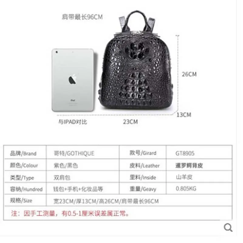 Женский рюкзак из импортной крокодиловой кожи gete сиамская сумка Повседневная