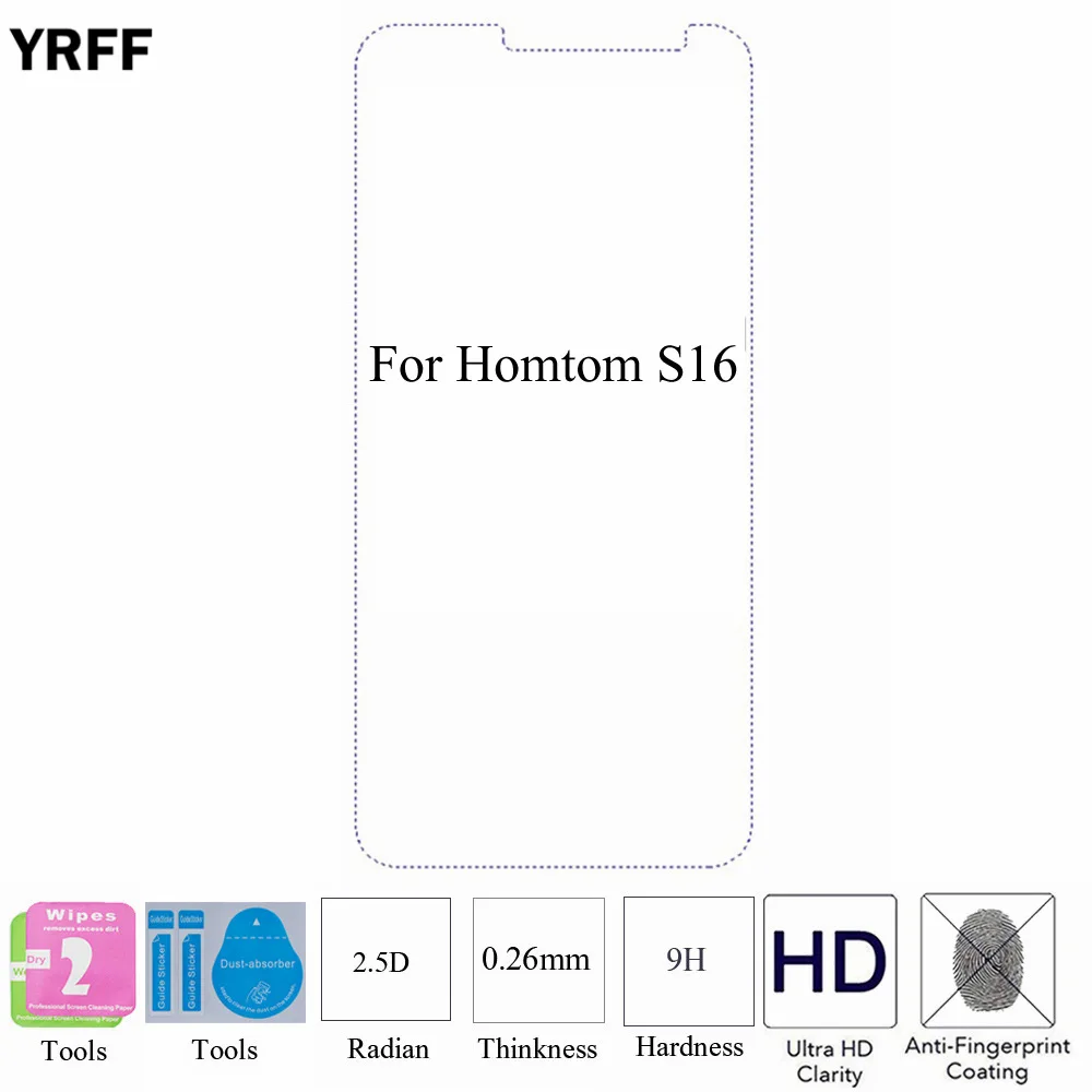 2 шт. 2.5D 0 25 мм 9H Закаленное стекло Защитная пленка для Homtom S16 Бесплатные