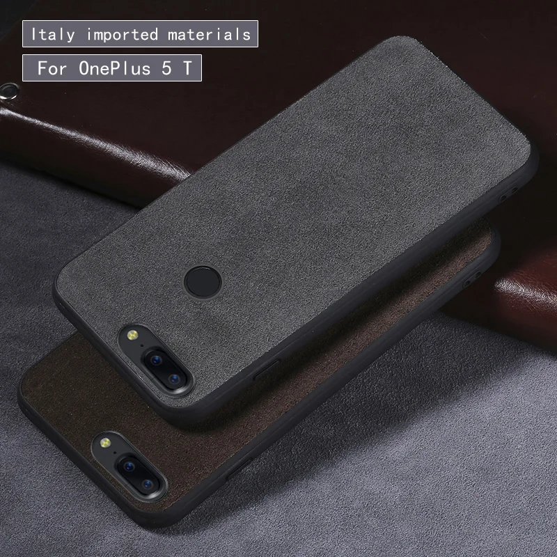 

For OnePlus 5T phone case For OnePlus 5 Fur soft shell all inclusive Genuine Leather Brand 360-degree all-inclusive phone case