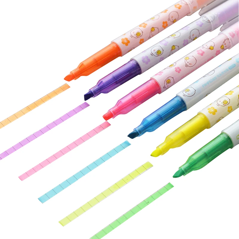 6 шт./компл. маркер для белой доски двойной головкой Творческий жидкости Цвет