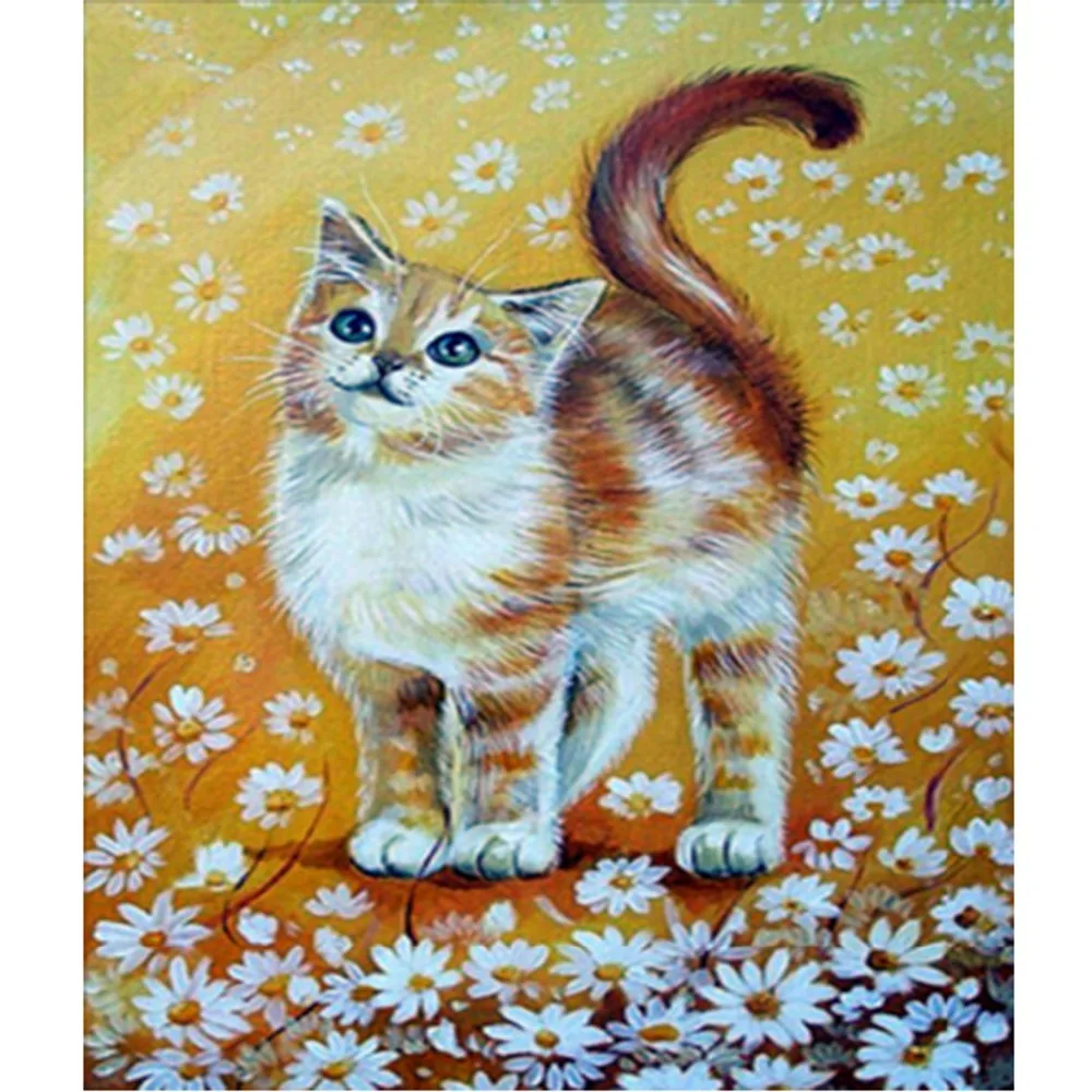 

Diamond Painting flower,Animal Lovely Cat,Mosaic Pattern Rhinestone Painting Christmas home decor Unfinished diamond embroidery