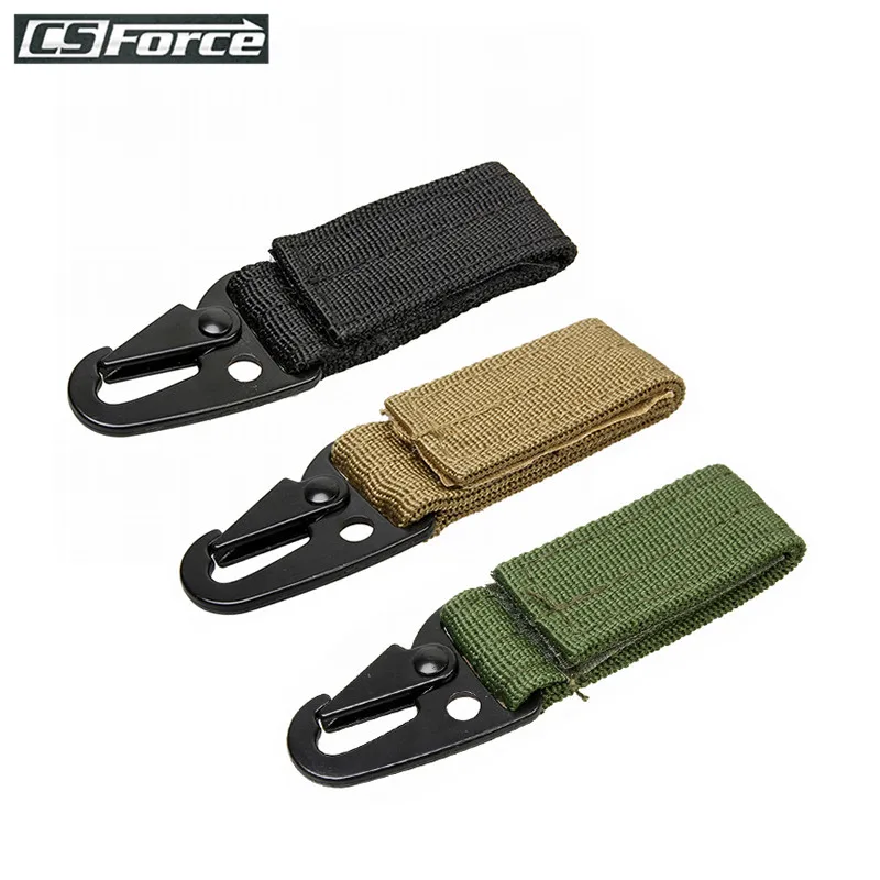 1pcs Olecranon Shape Tactical Molle Nylon Carabiner Hook Buckles With Key Ring Hanging Belt Buckle Outdoor Hiking Travel Kits #|hook j|buckle