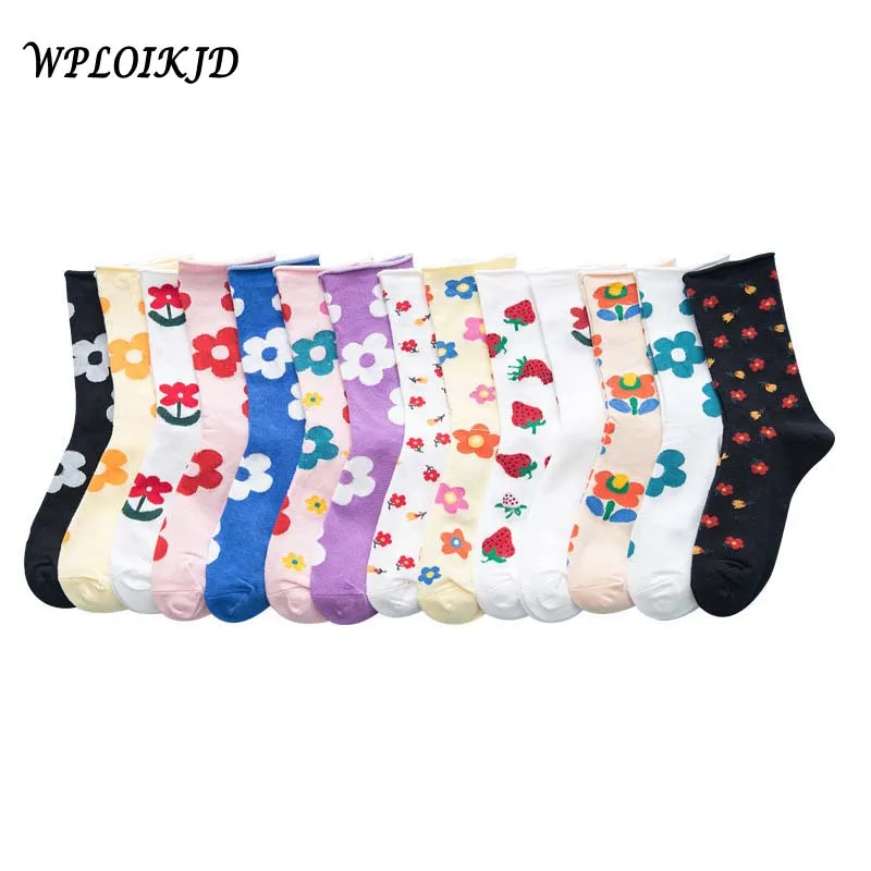 WPLOIKJD новые модные хлопковые милые женские носки цветные креативные смешные с