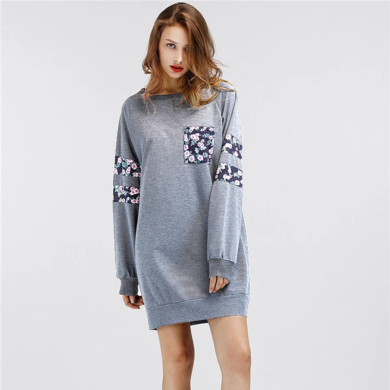 Кружево девушки 2018 Новый Повседневное свободные с цветочным принтом карманный