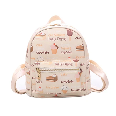 Cake Рюкзаки с граффити для женщин из искусственной кожи Back Pack Дамский модный дорожный рюкзак для школьников-подростков девочек высокого качества - Цвет: Cake