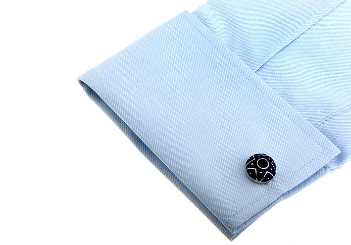 Классические запонки iGame латунный материал круглый дизайн синий цвет бесплатная