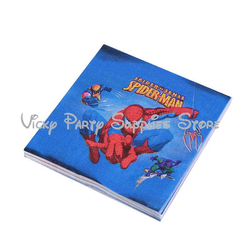 50pcs/lot Spider-man Disposable Tableware Set Birthday Baby Shower Cartoon Cup Plate Napkin Party Supplies | Дом и сад
