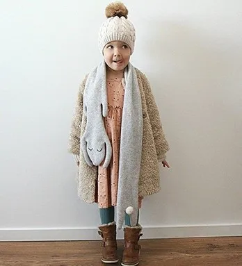 2018 Модный осенне-зимний милый кашемировый детский шарф с кроликом хлопковый